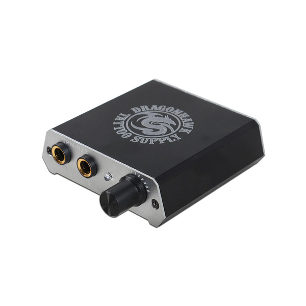 Mini Power Supply Customized Logo Portable Power Box with Cord Black Silver Color Tattoo Supply P085