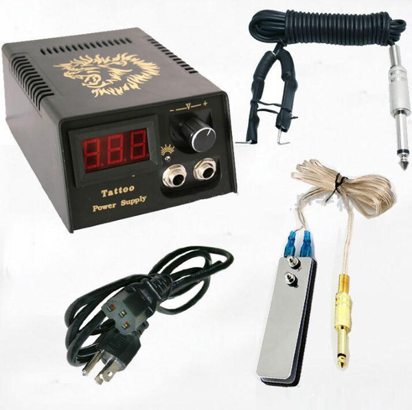 2018 Digital LCD Tattoo Power Supply + Foot Petal + Clip cord For Tattoo Gun Needle Ink Grip Kits