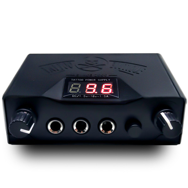 1Pcs New Black Double Dual LED 3 Digital Display Tattoo Power Supply for Tattoo Kits permanent makeup power supply tattoo