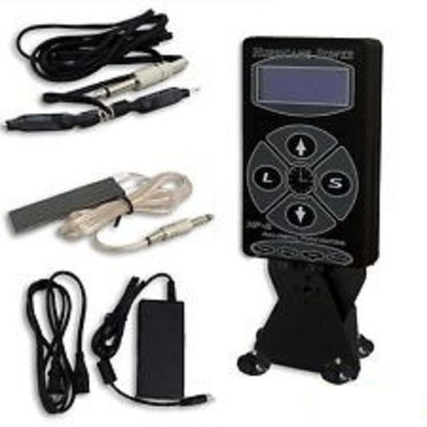 1Set Dual Digital Hurricane Black Tattoo Power Supply With Foot Pedal Clip Cord