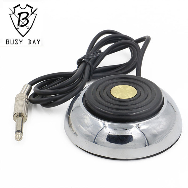 Machine Pedal Switch - Round tattoo foot pedal 360 GEM Pro Stainless Steel Degree Switch w/ 5 ft.Cord