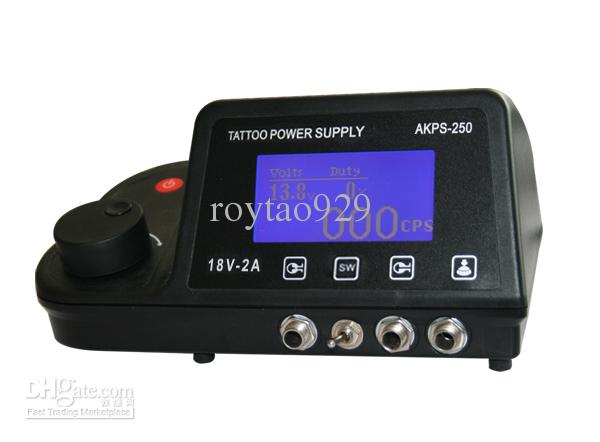 Professional Tattoo Power Supply LCD Digital Display for Dual Machine Gun Needle Grip Ink Kit