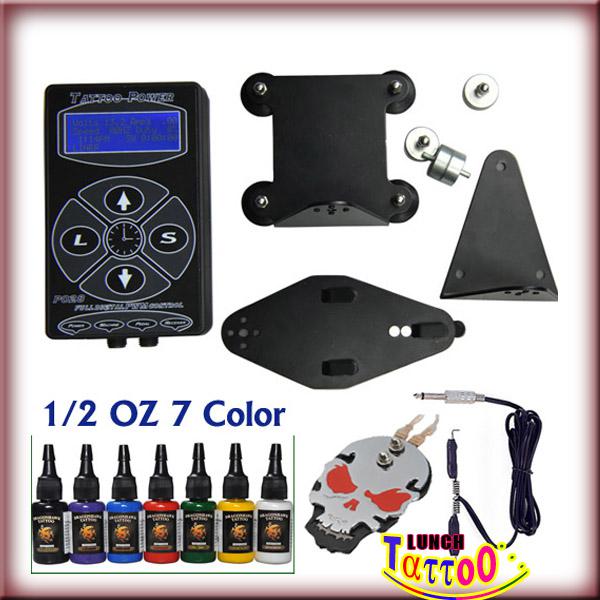 Black Color Hurricane Digital Tattoo Power Supply Clipcord Footswitch Footpedal + 7 Color tattoo ink