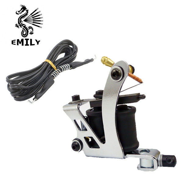 Wholesale-High Quality Clip Cord Irons Custom Chrome Tattoo Machine For Beginner Tattoo 10 Warps Coil Guns For Liner Shader Free Shipping