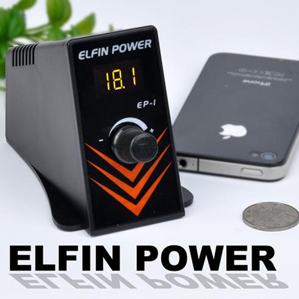 Wholesale-Professional Newest Generation of Tattoo Power Supply High Quality Black Mini ELFIN Tattoo Power Supply Free Shipping