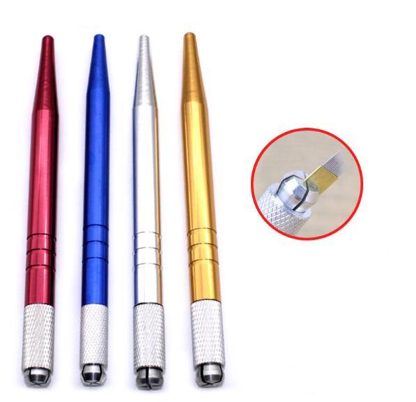 1000 PCS Mini Aluminum Eyebrow Manual Tattoo Pen For Permanent Makeup Eyebrow Cosmetic Tattoo Pen kit DHL