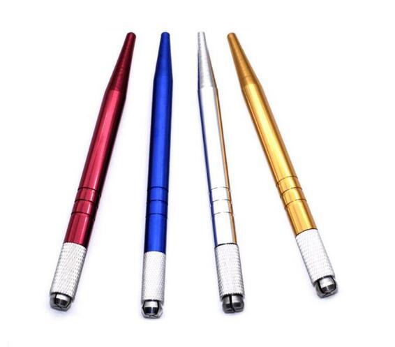 DHL 100Pcs Silver Brand Alloy Professional Permanent Makeup Manual Pen 3D Eyebrow Embroidery Handmade Tattoo MicroBlading Pen