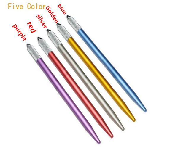 5 Colors Microblading Pen Tattoo Pen for Manual Eyebrow Permanent Makeup Fits for All Needle Blade 5PCS/Lot