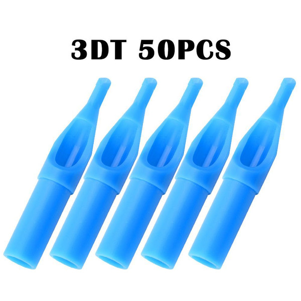 50Pcs 3DT/ 5DT/ 7DT/ 9DT/ 11DT Tattoo Tips Professional Different Types Disposable Tattoo Tips Blue Sterile Nozzle Tip Plastic For Tattoo