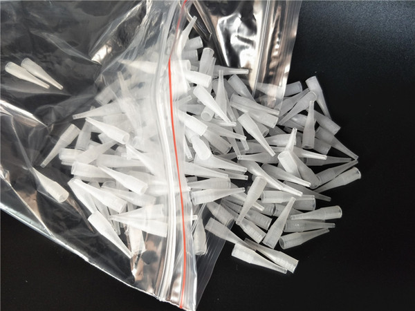 200pcs Tattoo Needle Tips Disposable Long Needle Nipples Caps For Permanent Makeup Machine Plastic Caps