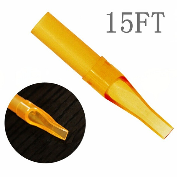 Wholesale- 50PCS 15FT Gold Shark Disposable Tattoo Sterile Tips Nozzle Supply Free Shipping