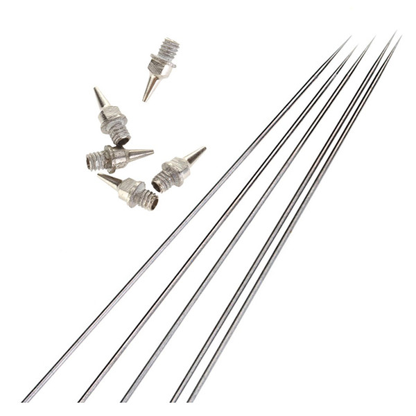 Wholesale-Best Sale 5pcs 0.2mm Airbrush Nozzle + 5pcs 0.2mm Needle Replacement for Airbrushes Gun