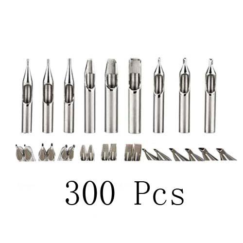 300 x Tattoo Steel Tip Nozzles Assorted Tattoos Supply For Tubes Gun Tattoo