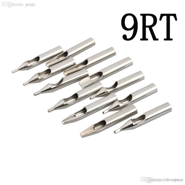 Wholesale-High Quality 5Pcs 9RT Tattoo Tips 304L Stainless Steel Tattoo Nozzle Tips Round 9 Supply For Needles Tattoo Grip