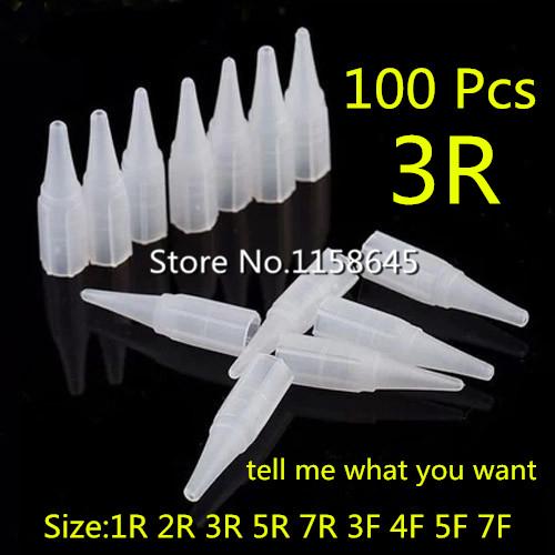 Wholesale-100pcs 3R High qualtity Disposable Permanent Makeup Needles Tips Tattoo eyebrow lip pen cap Traditional needles caps accessories