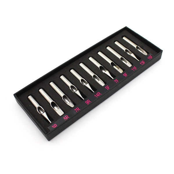 Hot Sale Best 11pcs Sizes Tattoo Tips 304 Stainless Steel Tattoo Nozzle Tips for Needles Set Kit Free Shipping