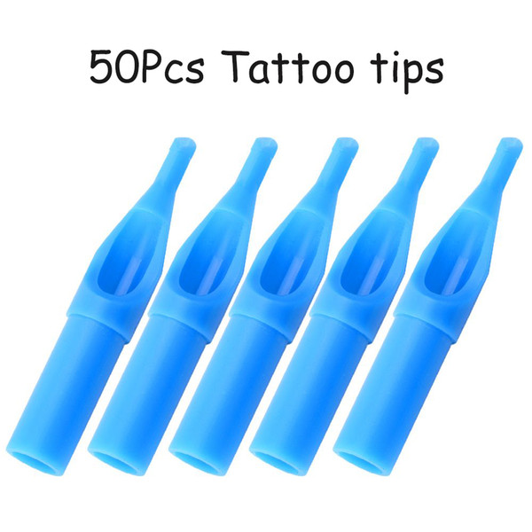 50Pcs Clear Disposable Tattoo Tips Sterile Assorted Plastic Classical Tattoo Tips For Machine Safe Hygiene Professional Supply