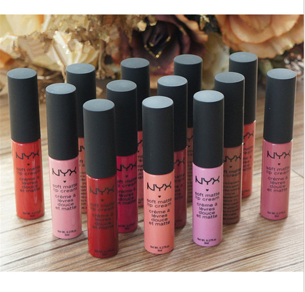 Hot NYX Soft Matte Lip Cream LipGloss Lipstick Vintage Long Lasting NYX Lip Gloss 10g 12 colors