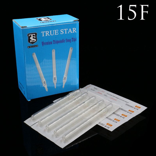 tattoo tips 50PCS 15F Tattoo Tip True Star Clear Long Disposable Tips 108mm needles tip For Free Shipping