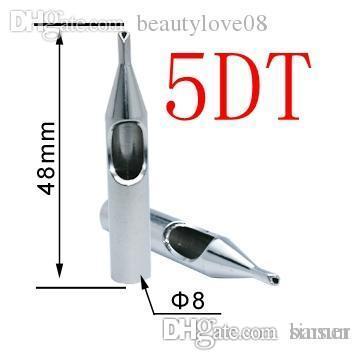 Wholesale-15Pcs/lot 5DT stainless steel Nozzles /Tattoo Tip For Tattoo Needle Kits Hot Sale Fast Shipping