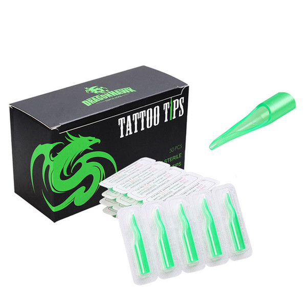 50 pcs Tattoo Tips Sterilized Disposable Nozzles Flat Tip RT Tips for Liner Needles