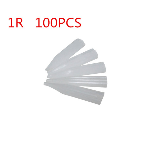 Wholesale-100 pieces 1r round Permanent Makeup Tattoo Tips Pre-sterilized Disposable machine side hole needle tips Supply Free Shipping