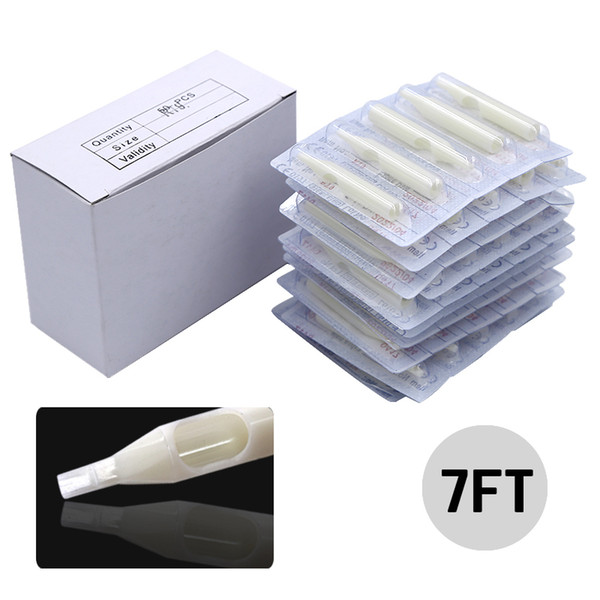 Tattoo Needle Nozzles Tips 7FT Flat 50pcs Disposable Tattoo Plastic Tips