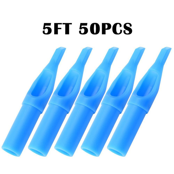 Different Types 50Pcs Tattoo Tips Professional Disposable Tattoo Tips Blue Sterile Nozzle Tip Plastic For Tattoo 5FT/ 7FT/ 9FT/ 11FT/13FT