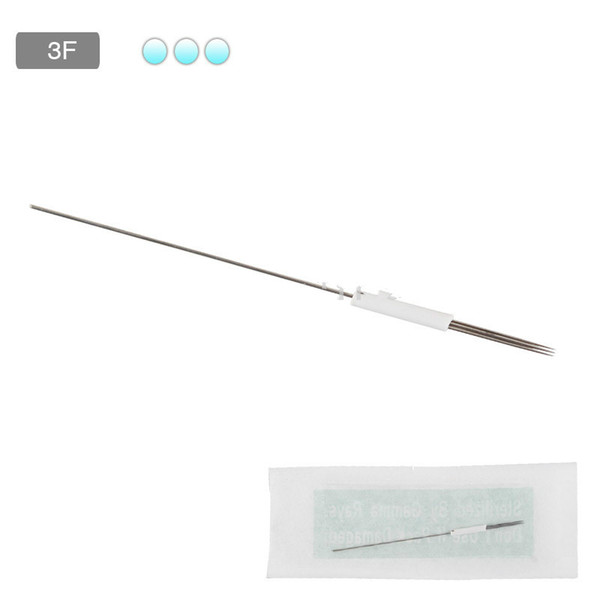 Fashion 100PCS 3F Sterilized Disposable Permanent Makeup Needles for Eyebrow Tattoo Make up Machine Kits