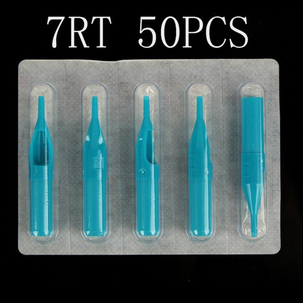 Wholesale-7RT 50 PCS/lot Round Tip Tattoo Disposable Nozzle Tip High Quality Plastic Tips For Tattoo Machine Supplies Free Shipping