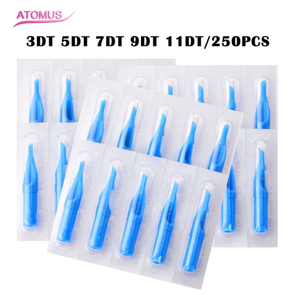 250Pcs Tattoo Tips Professional 3DT/ 5DT/ 7DT/ 9DT/ 11DT Disposable Tattoo Tips Blue Sterile Nozzle Tip Plastic For Tattoo