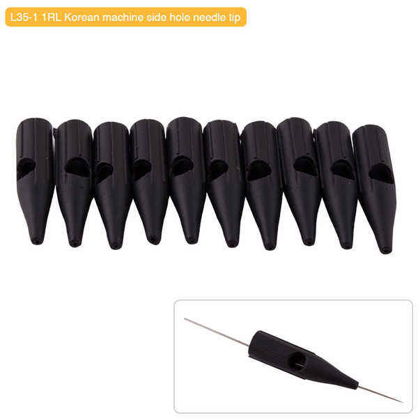 100pcs/lot 1RL Disposable Black Permanent Makeup Needle Plastic Nozzle Tips for Korean Eyebrow Tattoo Machine Free Shipping