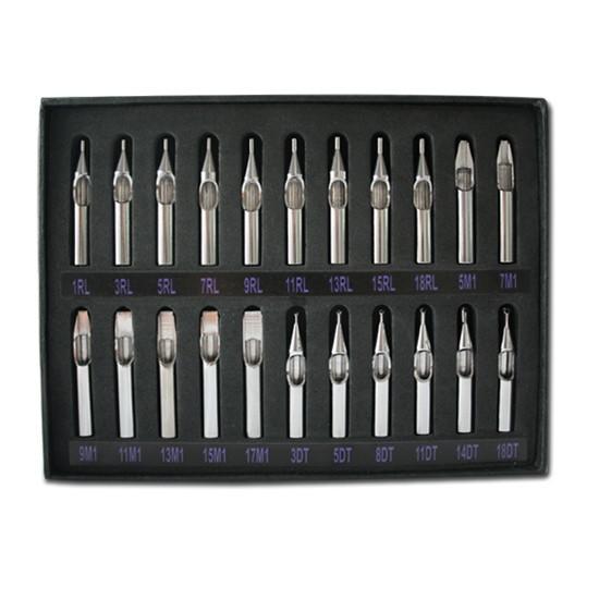 Pro 22 Pcs Sizes Lot 304 Stainless Steel Tattoo Nozzle Tips Set Kit Set For s Supply