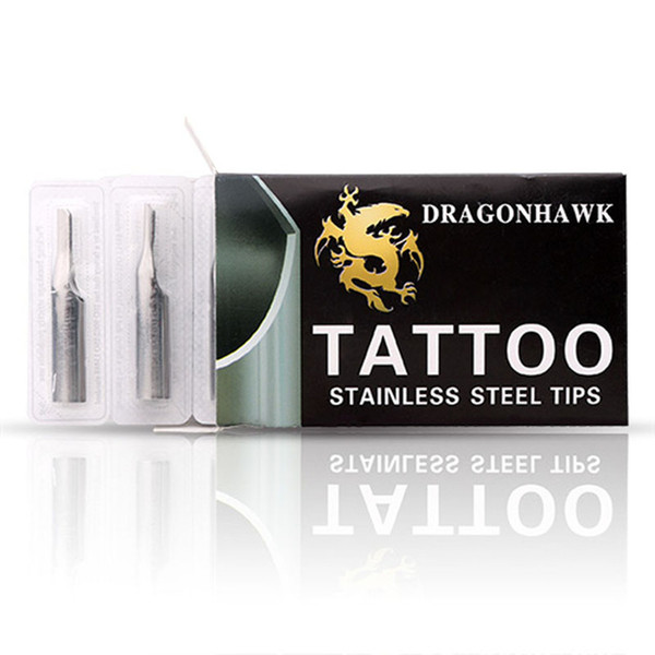 Wholesale-10 Pcs Sizes Lot Stainless Steel Tattoo Nozzle Tips Kit Set