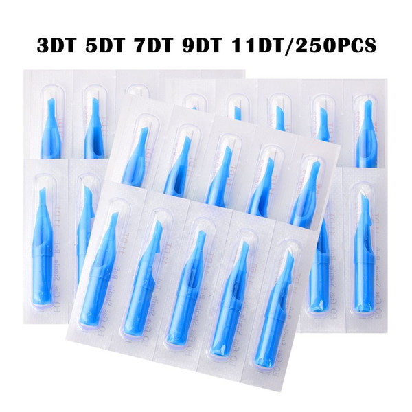 250Pcs Disposable Tattoo Tips Blue Sterile Nozzle Tip Plastic Mixed Size For Tattoo Permanent Makeup Needles Tips