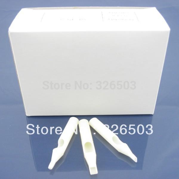 Wholesale-Box Of 50 Flat Magnum Size 7 White Disposable Short Tattoo Tips Nozzle Supply WSDT-A-7FT