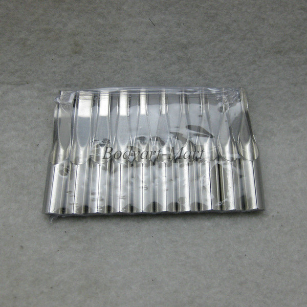 Wholesale-10PCS 48mm Short Stainless Steel Tattoo Tips Set Kit Supply - Thin SSTK-B