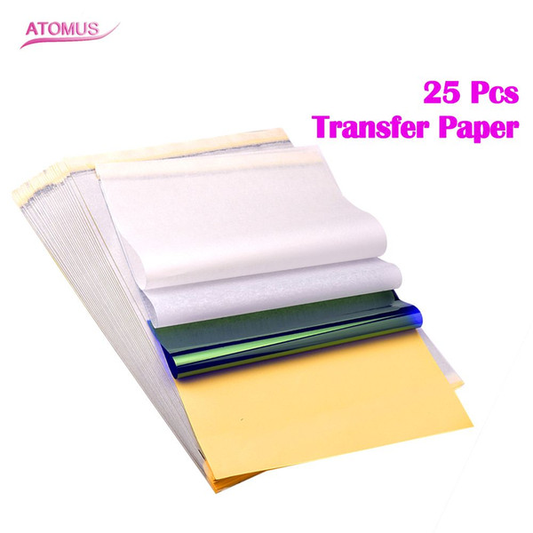 25Pcs 4 Layers Tattoo Transfer Paper Tattoo Supplies Carbon Thermal Transfer Paper Tattoo Stencil Copy Tracing Paper Accessory