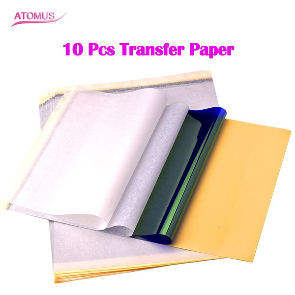 10 Sheets Tattoo Transfer Printing Paper Carbon Transfer Copier Paper Stencil Paper For Tattoo Gun Needle Ink Cups Grips Kits