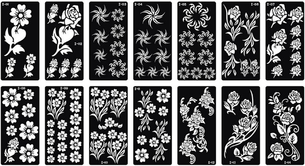 Tattoo Template Body Painting Tattoo Stencil Flower Henna Multi Patterns Big Size 18.5x9.5cm