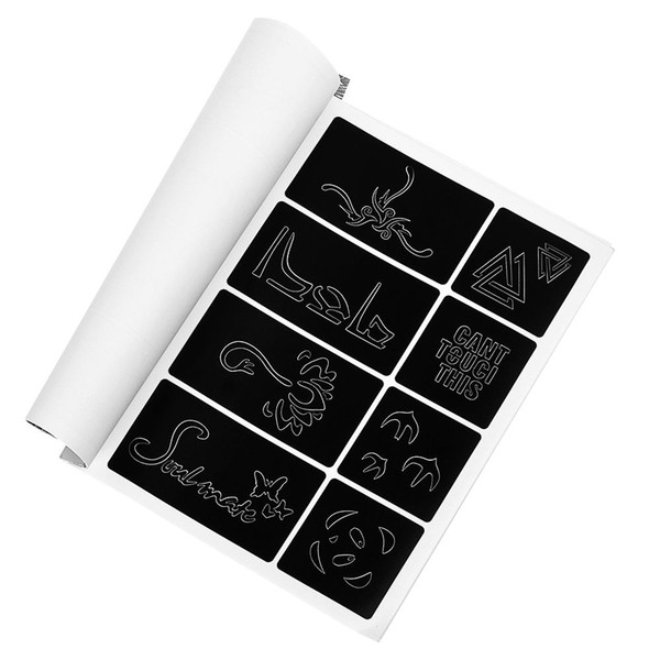 118pcs/set Small Glitter Tattoo Stencil Woman Female Kids Cute Drawing Templates Cat Flower Letter Airbrush Henna Tattoo Stencils