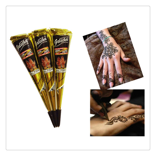 Natural Henna Paste Mehndi Cone Body Art Paint Sexy Drawing Tribal Temporary Indian Black Henna Paste DIY Temporary Drawing Body Tattoos