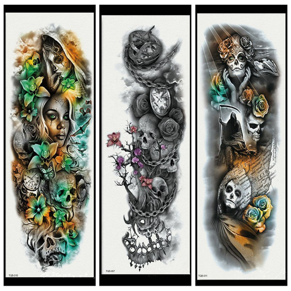 Whole Arm Temporary Tattoo Fashion Style Body Art Removable Waterproof Tattoo Art Sticker HHA307