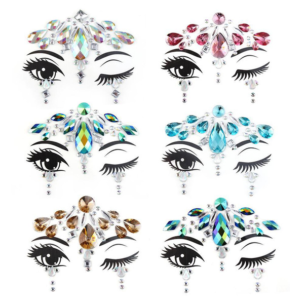 DIY Face Temporary Tattoo Stickers Face Gems Rhinestone Adhesive Face Stickers Festival Fancy Party Body Glitter Makeup Sticker