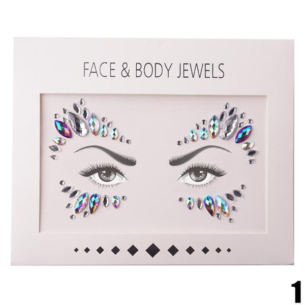 Temporary Face Stickers Easy To Operate Face Gems Rhinestone Temporary Tattoo Fashion Diy Stickers Party Body Glitter Stick