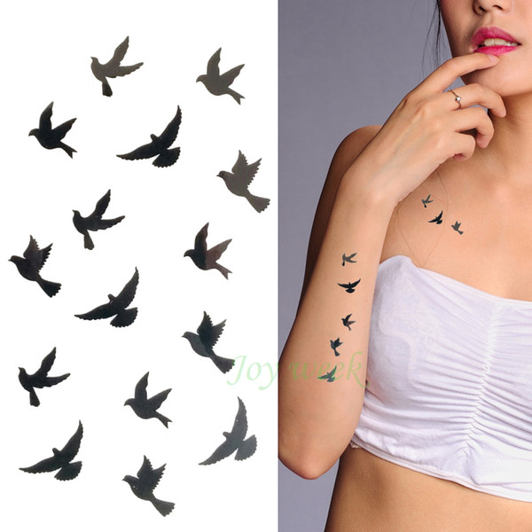 Waterproof Temporary Tattoo Sticker women's sexy birds tatoo Water Transfer Flash tatto fake tattoos for girl lady kids