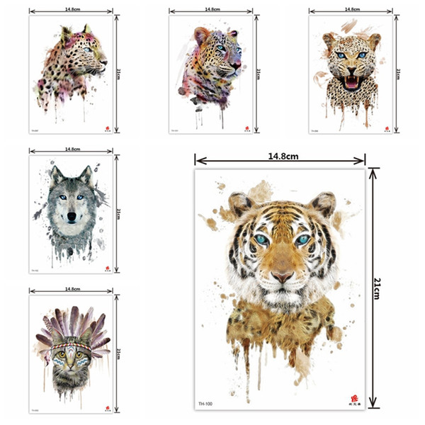 Arm Temporary Tattoo 3D Animal Tattoo Stickers Fashion Style Body Art Removable Waterproof Tattoo Art Sticker HHA311