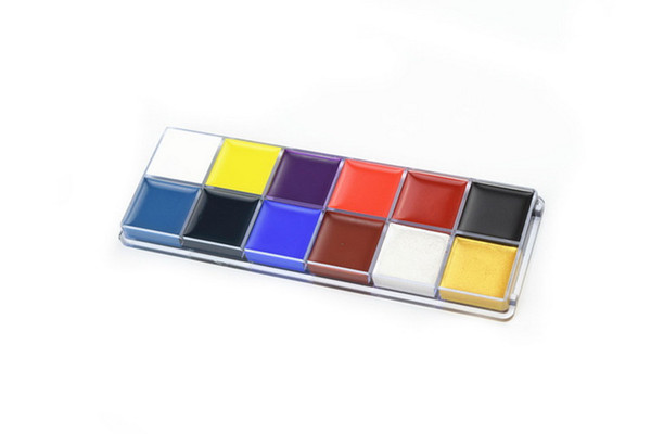 50pcs 100% Brand Professional 12 Colors Flash Tattoo Face Body Paint Oil Painting