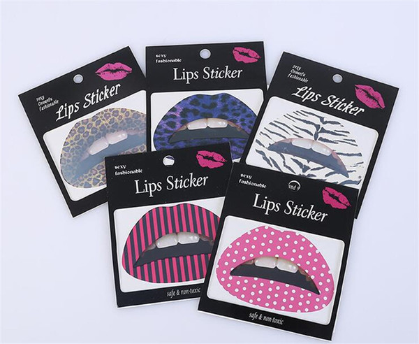 Lip Sticker Personalized Temporary Lip Tattoo Sticker Lipstick Art Transfers Many Designs Mix Color Random