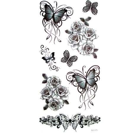 3pcs 3d black butterfly Tattoo Temporary Tattoo For Man Woman Waterproof Stickers makeup maquiagem